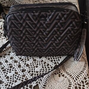 Aldo Black Patterned Crossbody Bag